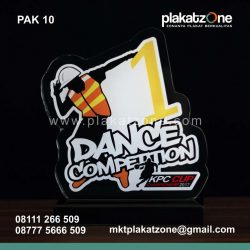 jual plakat akrilik dance competition kpc cup berkualitas